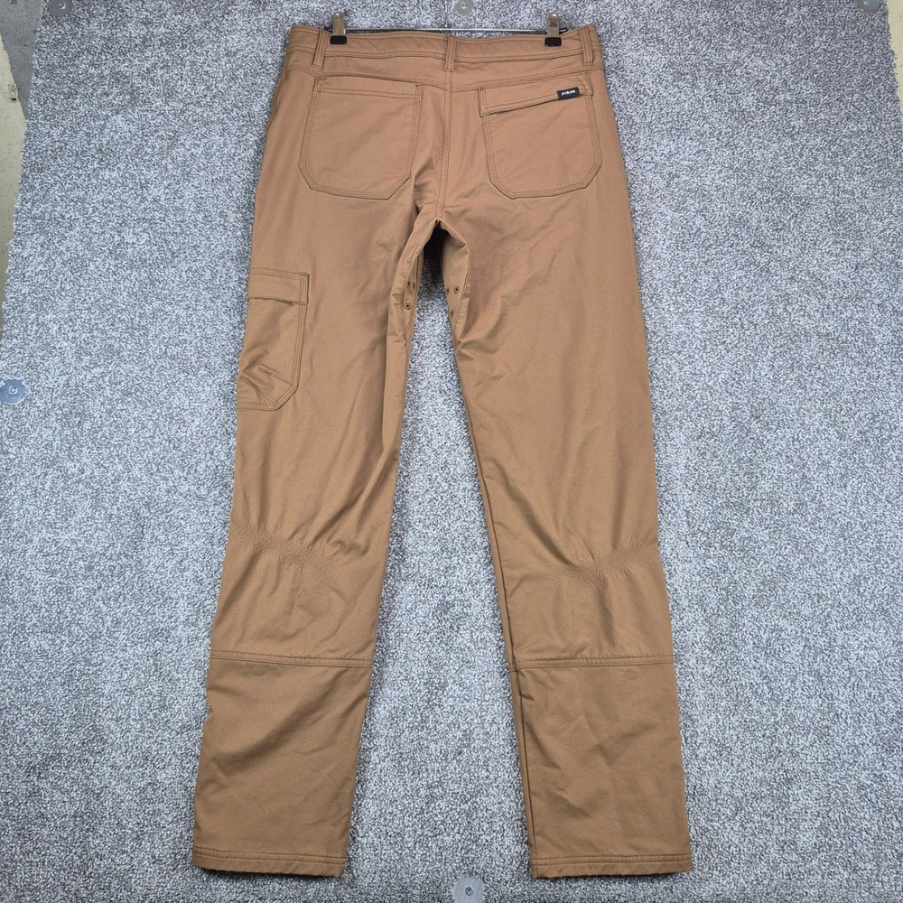 Prana Stretch Zion Pants Mens 33x32 Brown Standard Fit Cargo Belted Hiking - Picture 2 of 10